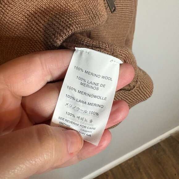 J. Crew brown tan merino wool zipper sweater - Picture 5 of 6